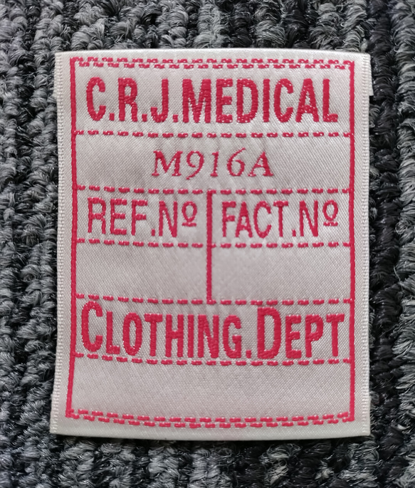 ''DEAD-STOCK'’ 織ネームC.R.J.MEDICAL　M918A CLOTHING.DEPT 　10枚 1枚目の画像