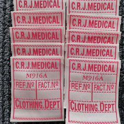 ''DEAD-STOCK'’ 織ネームC.R.J.MEDICAL　M918A CLOTHING.DEPT 　50枚 2枚目の画像