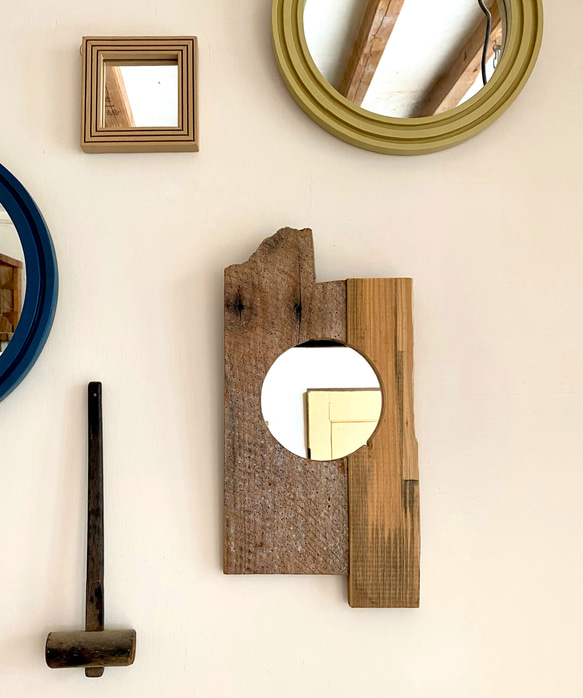 廃材ミラー『scrap wood mirror』 2枚目の画像