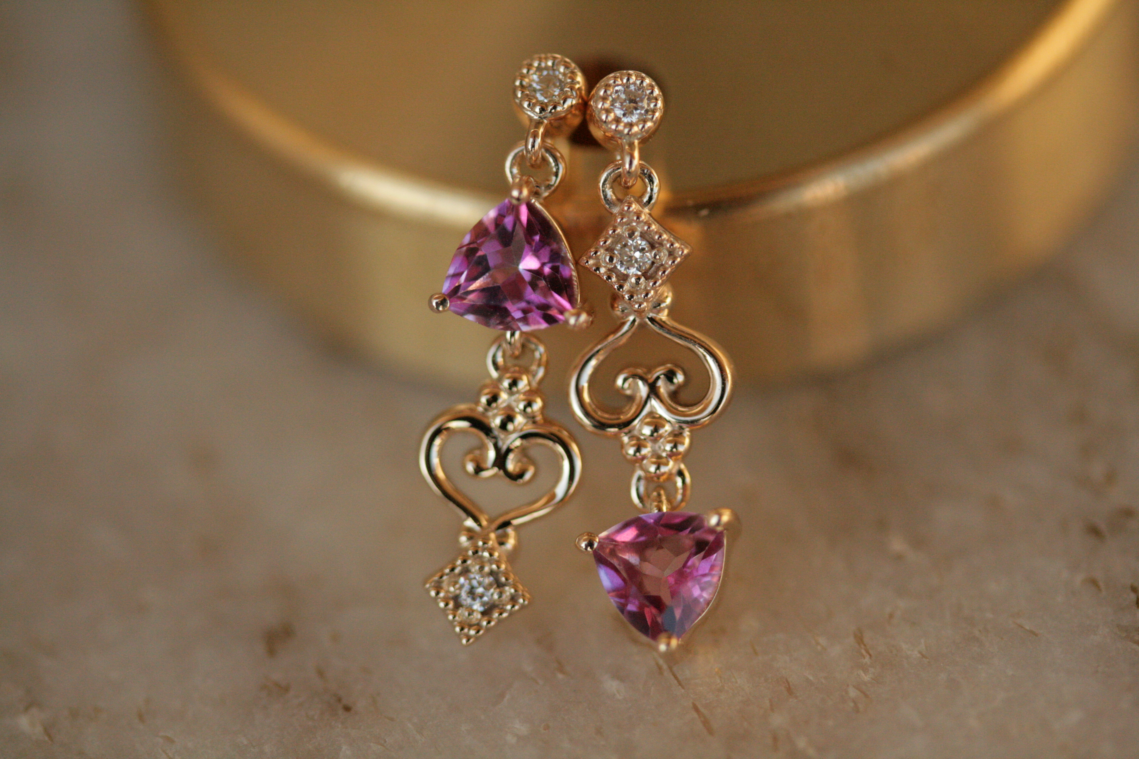 【一点物】K10YG/トパーズピアス