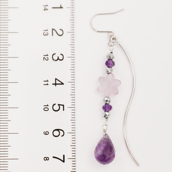 紫水晶赤鐵礦耳環 第3張的照片