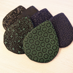 meihou  漆　送料無料:宝珠コースター亀甲模様（緑） 5枚目の画像