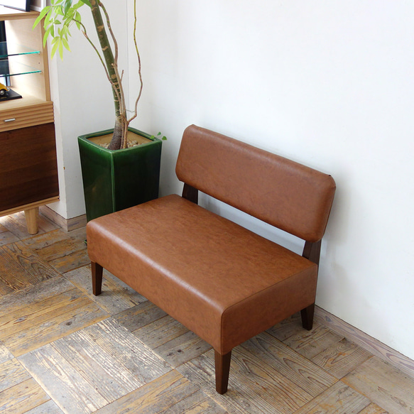 【Creema限定価格】1.5s Standard sofa（BR×Ba-04ライトブラウン） 1枚目の画像