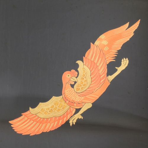 伝統工芸 輪島塗 平卓「総黒塗～四神蒔絵」 【130】 ロー