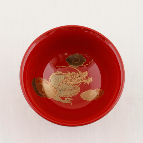 伝統工芸 輪島塗 ぐいのみ「朱塗～干支 辰蒔絵」 【17-6】 おちょこ