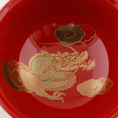 伝統工芸 輪島塗 ぐいのみ「朱塗～干支 辰蒔絵」 【17-6】 おちょこ