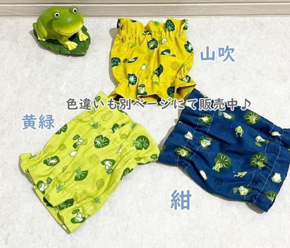 【NEW】 スヌード 小さなカエル 【黄緑】 たれ耳わんこ  ドッグウェア 犬服 小型犬 蛙 かえる 5枚目の画像