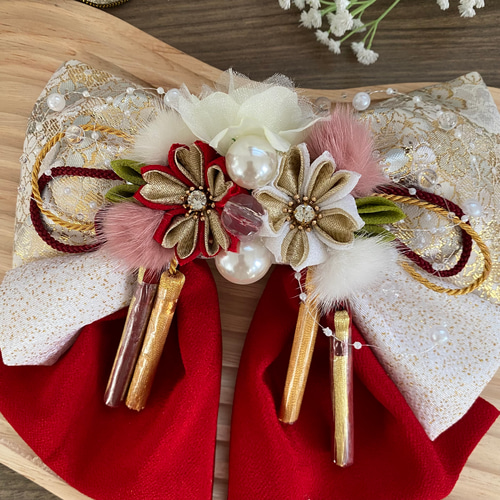 ご確認用になります。金襴リボン髪飾り