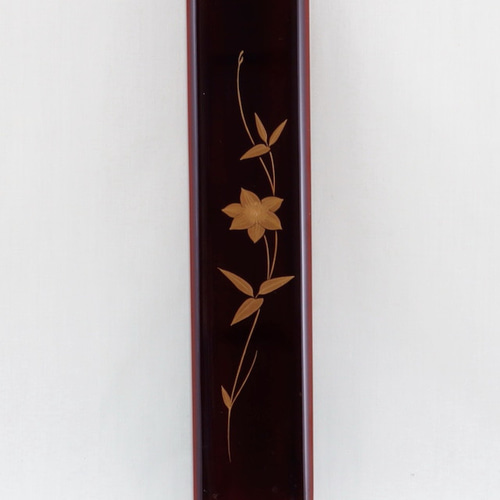 伝統工芸 輪島塗 万年筆ケース「鉄線蒔絵～溜塗」 【825】 ペンケース