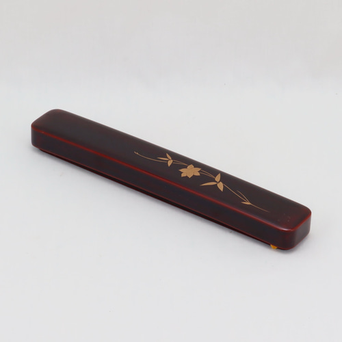 伝統工芸 輪島塗 万年筆ケース「鉄線蒔絵～溜塗」 【825】 ペン