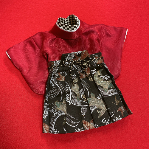 【保存版】 犬の袴✨犬用本格着物&袴セット 金襴 ペット服 犬服 鯉柄 西陣織 犬服・アクセサリー