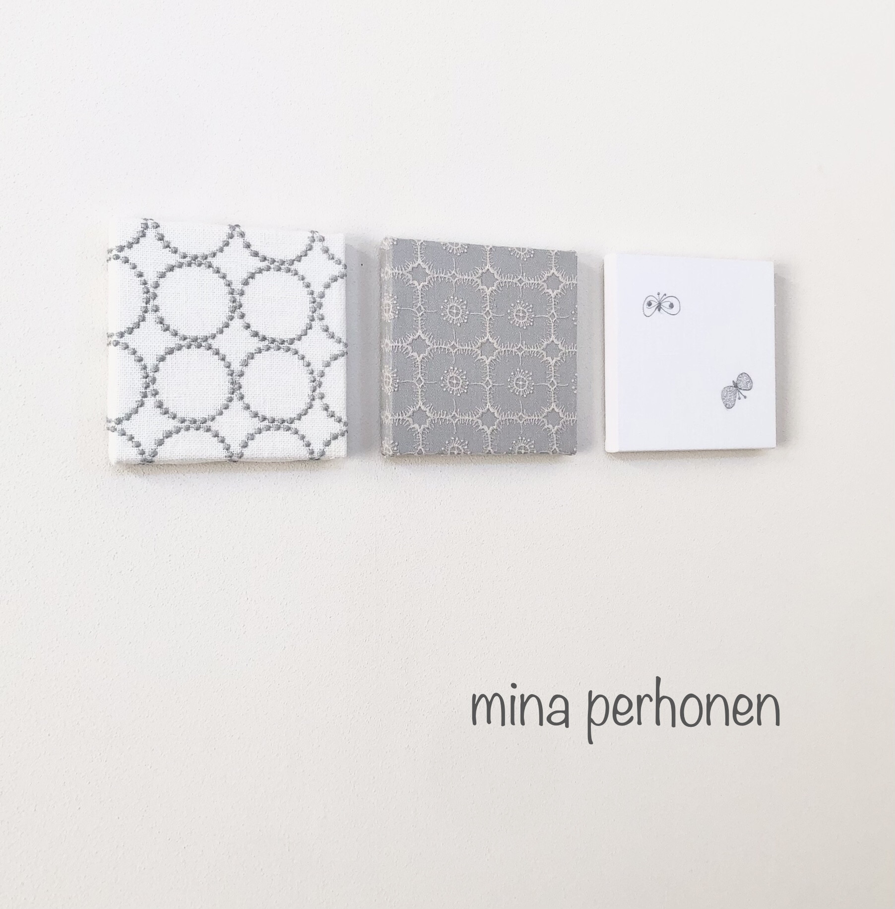 mina perhonen  ミナペルホネン  ファブリックパネル 3点セット ハンドメイド