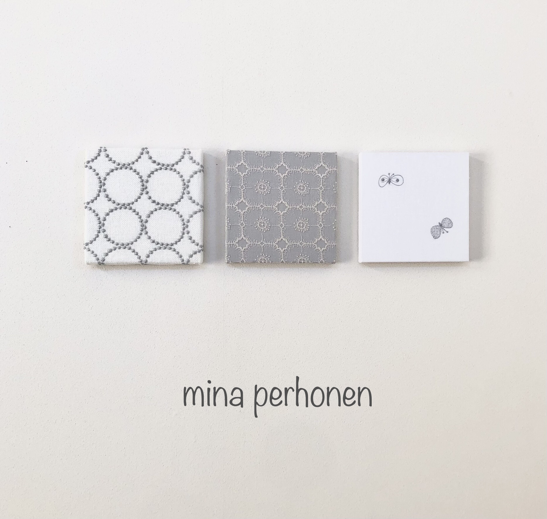 mina perhonen  ミナペルホネン  ファブリックパネル 3点セット ハンドメイド