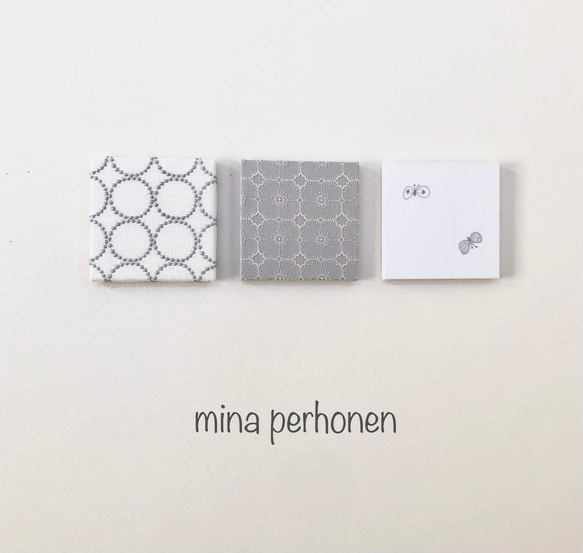 mina perhonen  ミナペルホネン  ファブリックパネル 3点セット ハンドメイド 2枚目の画像