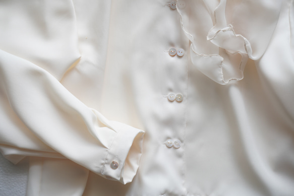 ボウタイショートシャツ　スタンド&ラウンドカラー　polyester100%　オフホワイト/アイボリー　フォーマル◎ 20枚目の画像
