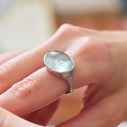 アクアマリンのシルバーリング　(Silver950/天然石/指輪) 2枚目の画像