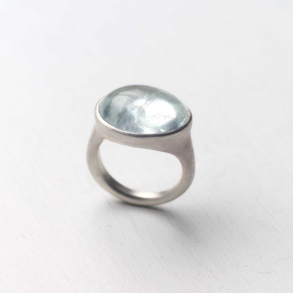 アクアマリンのシルバーリング　(Silver950/天然石/指輪) 8枚目の画像