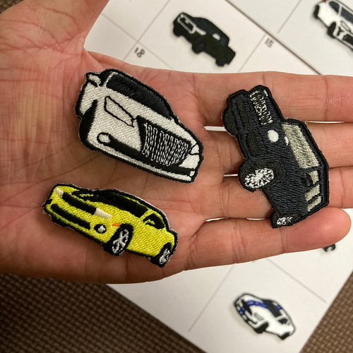 選べる車刺繍ワッペン4点セット【アイロン接着タイプ】第3弾 ワッペン