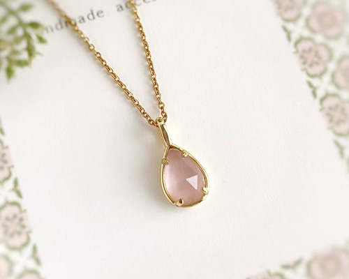 クリスタルストーン ネックレス 約45cm ハートセンターストーンネックレス – CSHELL