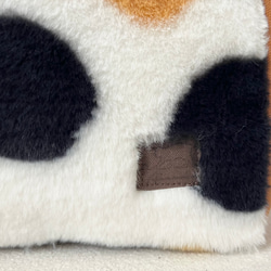 【Mサイズ】三毛猫ボア　バッグ　手提げトートバッグ　akaneko サイドポケット付き　バッグ　A4収納　アニマルボア 8枚目の画像