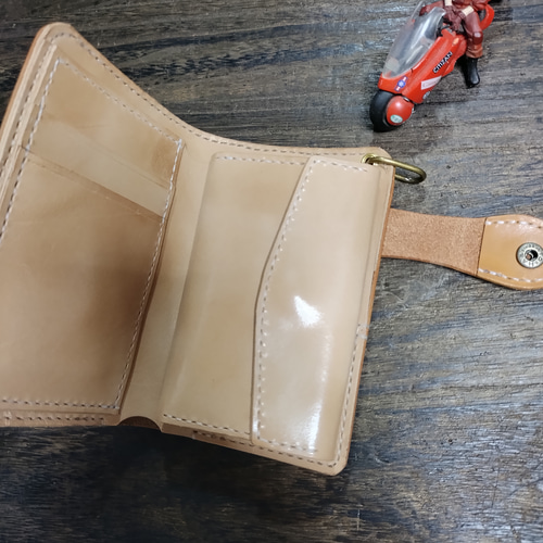 Middle Leather Walletイタチョコ ホックマン Middle Leather Walletイタチョコ ホックマン 二つ折り財布 (革
