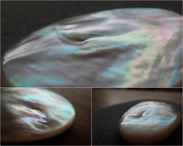 黑色珍珠母貝零件無孔變形水滴型 第5張的照片