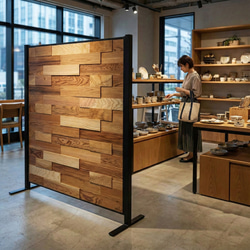 木のパーテーション【SUHADA】幅151㎝ 自然素材の木とアイアンで作る