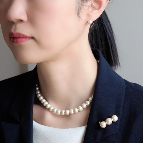 セレモニー3点セット】コットンパールのピアス/イヤリング