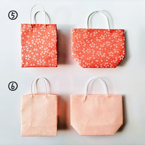現品限り！鉛筆2〜3本よう　ミニ紙袋✿さくら柄✿（ハンドメイド)　24枚 桜柄のミニ紙袋 1枚から購入OK！メッセージタグ付き【受注製作