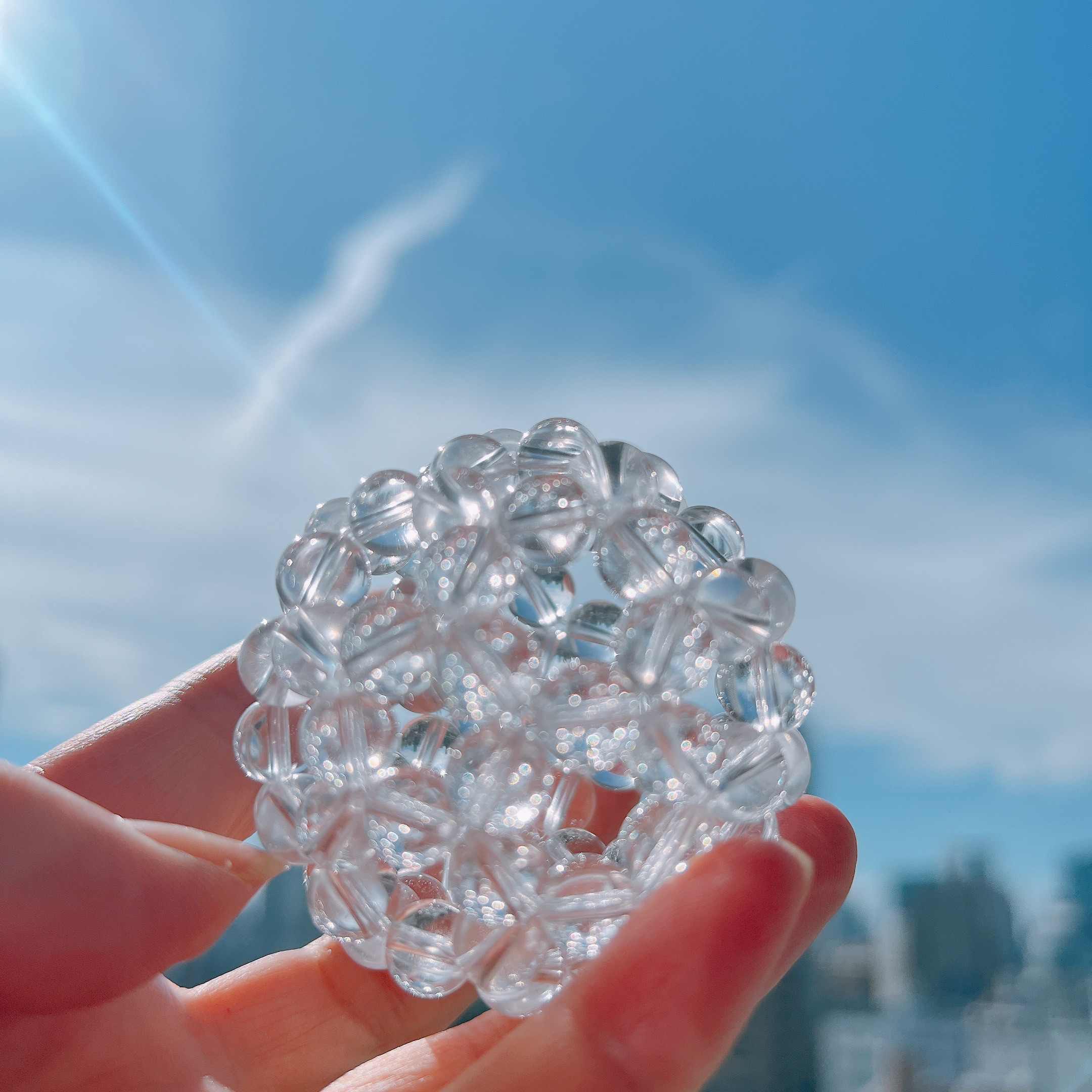 宇宙龍天然石水晶AAA8mm球　直径約5.5cm/浄化/御守り 6,864円