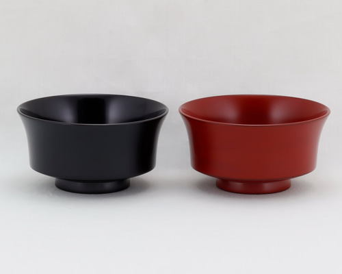 伝統工芸 輪島塗 夫婦飯椀「ペア～角型 無地」 【12-1】 お椀・ボウル