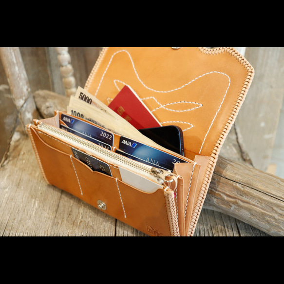 【長財布】ビンテージのセラーペラグとビンテージ風コンチョを使用 