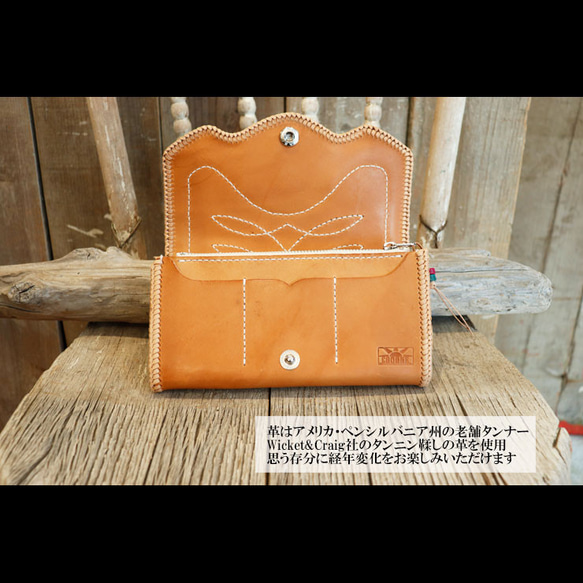 【長財布】ビンテージのセラーペラグとビンテージ風コンチョを使用 