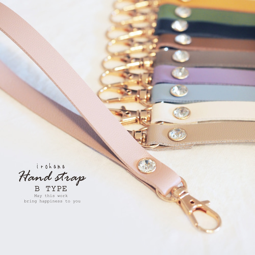 仲良し♡ゴールドストーン ストラップ〜ご予約品〜 色と金具が選べるキラリショートストラップ ゴールド金具 シルバー金具