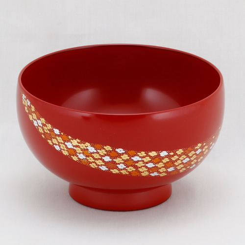 輪島塗　汁椀　10客 伝統工芸 輪島塗 汁椀「総朱塗～小華沈金」 【10-1】 お椀・ボウル・鉢