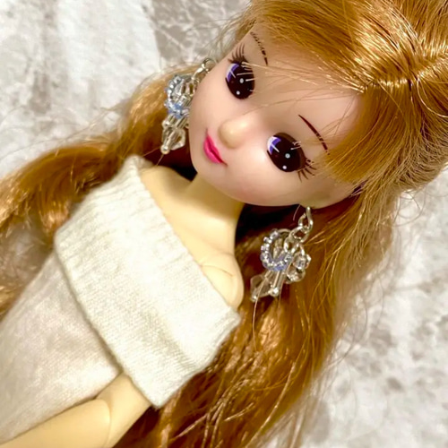 【確認用】N116 リカちゃん ネックレス ピアス ブルー ハート 確認用】N116 リカちゃん ネックレス ピアス ブルー ハート 確認用