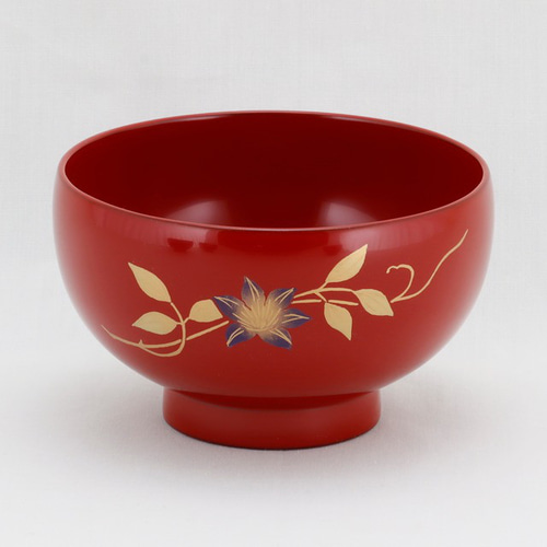 新製品情報も満載 伝統工芸 輪島塗 汁椀「総朱塗～鉄線蒔絵」 【8-2】 お椀 工芸品