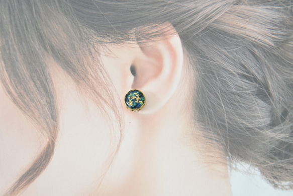 蠟染（藍綠色）：耳環【訂製】 第4張的照片