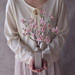 ◆粘土のお花◆　桜【波佐見焼】　凛ベース S933 1枚目の画像