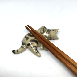 猫の箸置き三態（アメショ）　猫グッズ　猫雑貨　アメリカンショートヘア 2枚目の画像