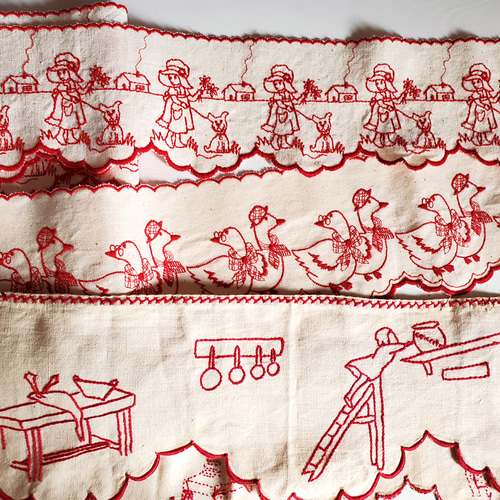 フランスヴィンテージ 刺繍リボントリム おうち時間 161cm リボン