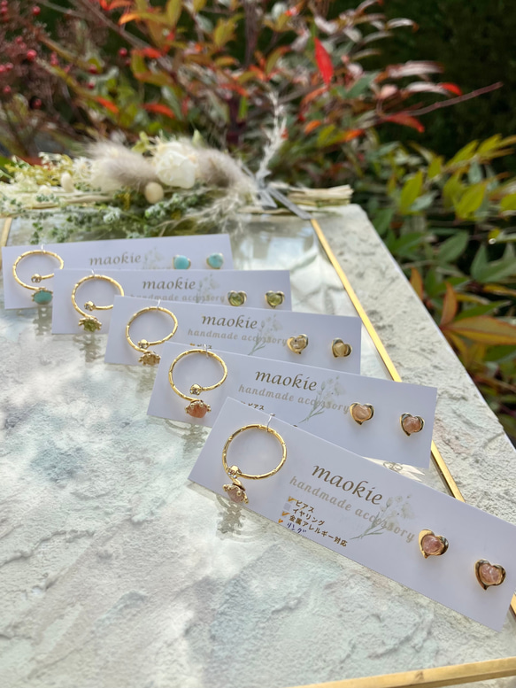 金属アレルギー対応 サージカルステンレス 16kgp 天然石 シンプル