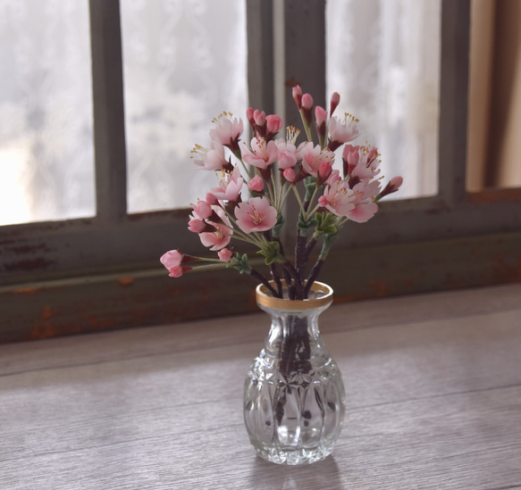 ◆粘土のお花◆　桜　オルリム・シングルベース　S932 3枚目の画像