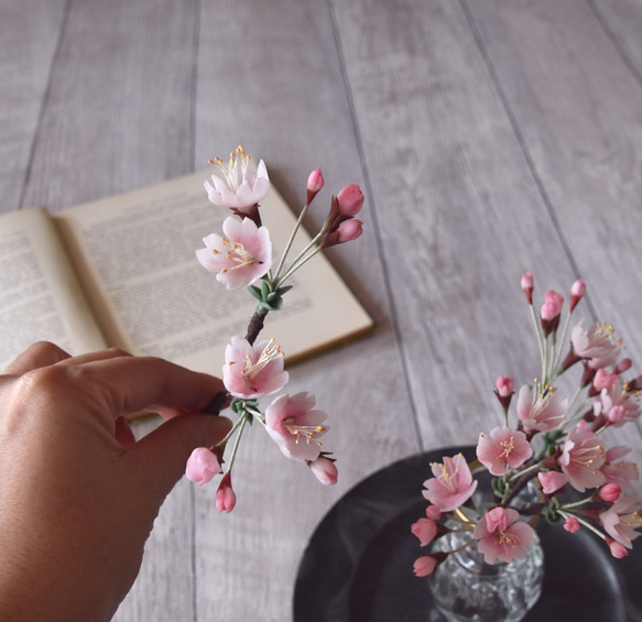◆粘土のお花◆　桜　オルリム・シングルベース　S932 8枚目の画像