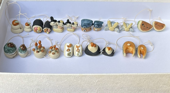 載せるひな人形　Y-103-1（大）-2（小）陶製/Hina doll/雛娃娃/Hina-Puppe/हिना गुड़ 12枚目の画像