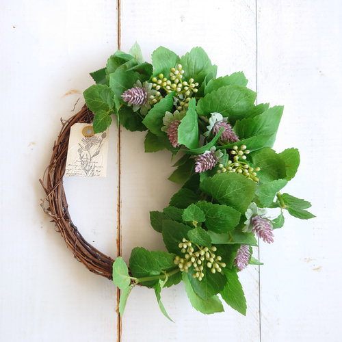 SALE かに草 真夏の草花リース cb942dd69fe8560c4bbef9b3e98759