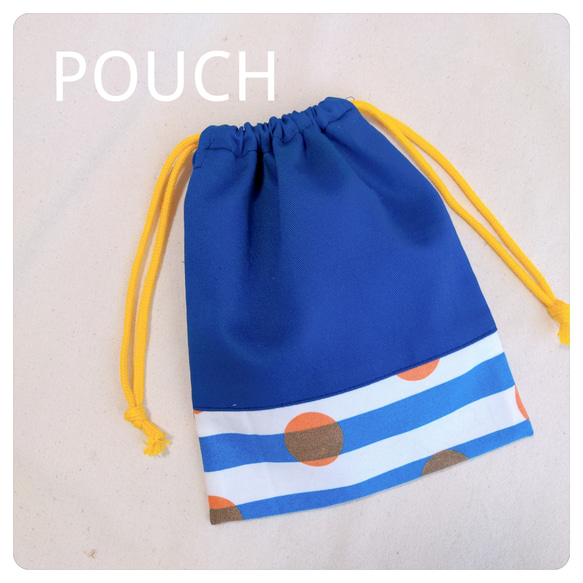 入園入学準備シリーズ♡ブルー好きのためのドットが可愛い給食袋♡巾着♡コップ袋♡ 1枚目の画像
