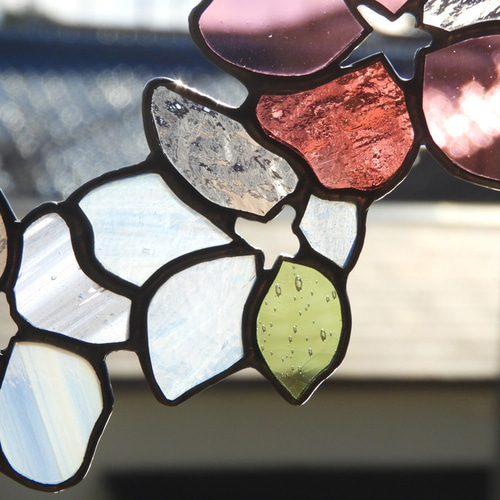 ご予約可　ステンドグラス製　ツインバードのサンキャッチャー ステンドグラスサンキャッチャー・朝顔(受注制作) サンキャッチャー