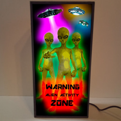 エイリアン UFO 宇宙人 ホラー エリア51 看板 置物 雑貨 ライトBOX エイリアン UFO 宇宙人 SF ホラー エリア51 未知との遭遇
