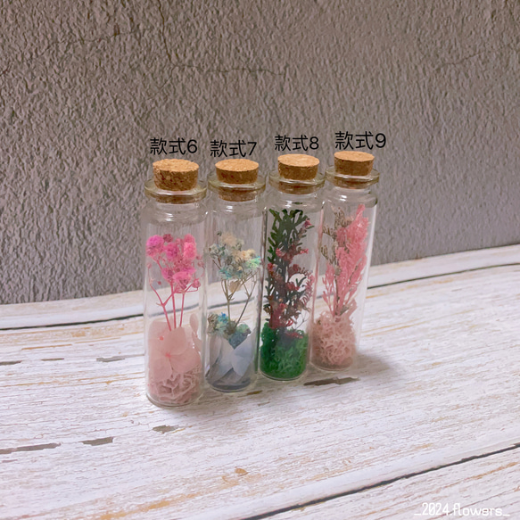 2024.flowers 乾燥花玻璃許願瓶 乾燥花手作 小物 裝飾 送禮（買二送一隨機款） 第2張的照片